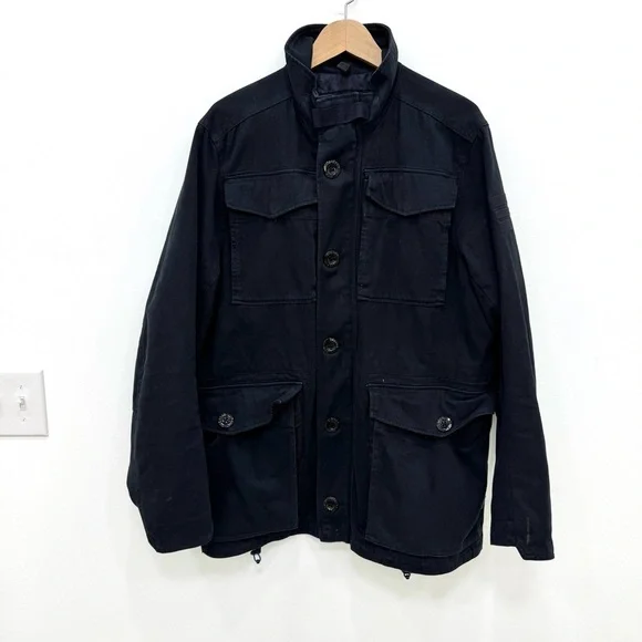 G Star Raw Denim black Canvas Field Just the Product Jacket Sz Large black - Picture 2 of 13